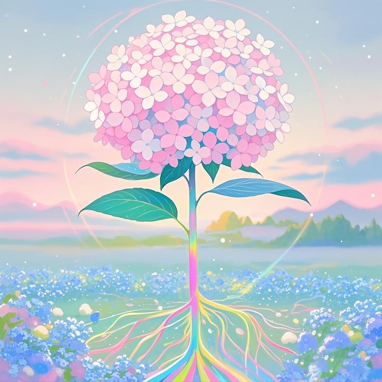 虹入花卉